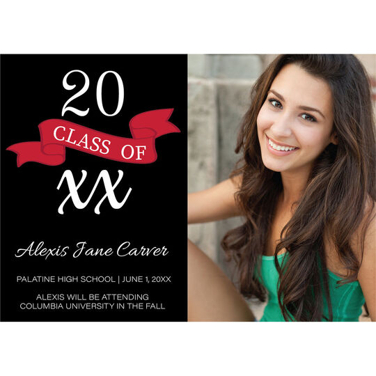 Class of Ribbon Photo Graduation Announcements